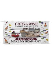 Cats wine make Cloth face mask front