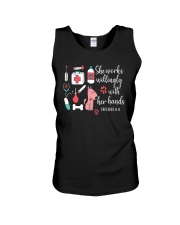 She works willingly with her hands Unisex Tank thumbnail