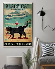 Black cat drinking club 11x17 Poster lifestyle-poster-1
