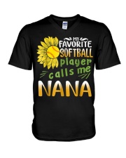 Grandmother My Favorite Softball Player V-Neck T-Shirt tile