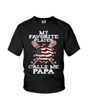 Grandfather My Favorite Player Calls Me Papa Youth T-Shirt tile