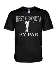 Grandfather Golf Mens Best Grandpa By Par V-Neck T-Shirt tile