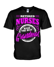 Grandmother Nurse Retirement Grandma Retired V-Neck T-Shirt tile
