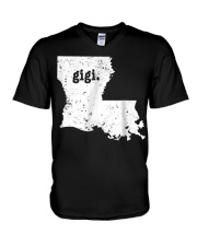 Grandmother Gigi Louisiana V-Neck T-Shirt tile