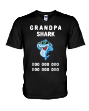 Grandfather Shark Doo Doo Doo V-Neck T-Shirt tile