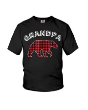 Grandfather Bear Red Checkered Plaid Bear Youth T-Shirt tile