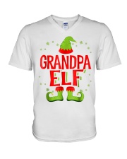Grandfather Christmas Elf V-Neck T-Shirt tile