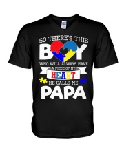 Grandfather He Calls Me Papa V-Neck T-Shirt tile