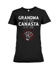Grandmother Is My Name Canasta Is My Game Premium Fit Ladies Tee tile