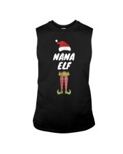Grandmother Nana Elf Christmas Elves Pajama Sleeveless Tee tile