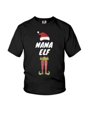 Grandmother Nana Elf Christmas Elves Pajama Youth T-Shirt tile