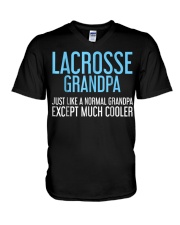 Grandfather Lacrosse Grandpa V-Neck T-Shirt tile