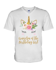 Grandfather Of The Birthday V-Neck T-Shirt tile
