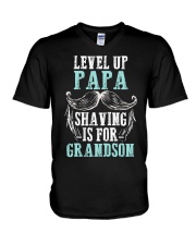 Tshirt Grandfather Level Up Papa V-Neck T-Shirt tile