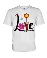 Grandmother Love Grandmalife V-Neck T-Shirt tile