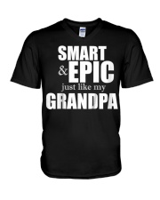 Grandfather Smart Epic Like Grandpa V-Neck T-Shirt tile