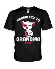 Grandmother Promoted To Grandma 2019 V-Neck T-Shirt tile