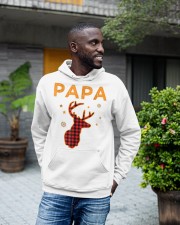 Grandfather Christmas Papa Deer Red Plaid Hooded Sweatshirt apparel-hooded-sweatshirt-lifestyle-front-18