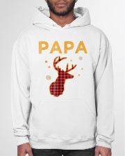 Grandfather Christmas Papa Deer Red Plaid Hooded Sweatshirt garment-hooded-sweatshirt-front-03