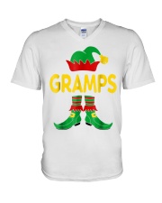 Grandfather Christmas Gramps Elf V-Neck T-Shirt tile