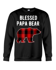 Grandfather Blessed Papa Bear Buffalo Plaid Bear Crewneck Sweatshirt tile