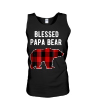 Grandfather Blessed Papa Bear Buffalo Plaid Bear Unisex Tank tile