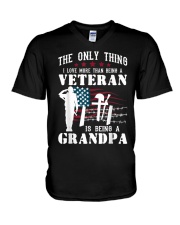 Grandfather Veteran Grandpa V-Neck T-Shirt tile