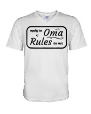 Grandmother Rules Oma Silly Humor V-Neck T-Shirt tile