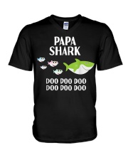 Grandfather Papa Shark Doo Doo V-Neck T-Shirt tile