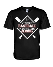 Grandmother My Favorite Baseball Player Call Me V-Neck T-Shirt tile