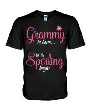 Grandmother Grammy Is Here Let The Spoiling V-Neck T-Shirt tile