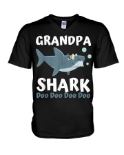 Grandfather Shark Doo Doo V-Neck T-Shirt tile