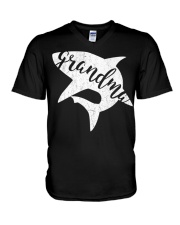 Grandmother Shark Matching Family S Shark Family V-Neck T-Shirt tile