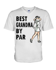 Grandmother Best Grandma By Par Funny Golf Gift V-Neck T-Shirt tile