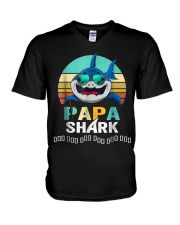 Grandfather Papa Shark V-Neck T-Shirt tile