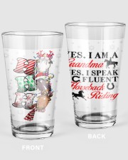 Grandmother Christmas Horseback Riding Hohoho Pint Glass tile