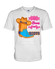 Grandfather Boot Or Bow Grandpa Baby Gender V-Neck T-Shirt tile