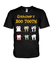 Grandfather Halloween Grandpa's Boo Tooth V-Neck T-Shirt tile