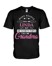 Grandmother Linda Name Grandma V-Neck T-Shirt tile