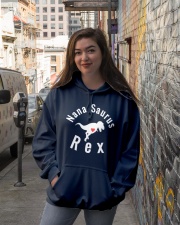 Grandmother Nanasaurus Rex Cute Dinosaur Hooded Sweatshirt lifestyle-unisex-hoodie-front-1