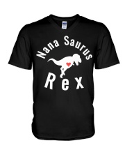 Grandmother Nanasaurus Rex Cute Dinosaur V-Neck T-Shirt tile