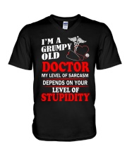 Grandparent A Grumpy Old Doctor V-Neck T-Shirt tile