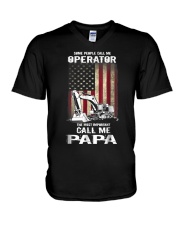 Grandfather Operator V-Neck T-Shirt tile