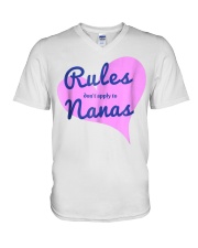 Grandmother Rules Nana Silly Humor V-Neck T-Shirt tile