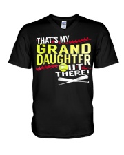 Grandfather My Granddaughter Baseball V-Neck T-Shirt tile