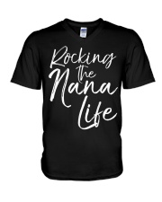 Grandmother Rocking The Nana Life V-Neck T-Shirt tile