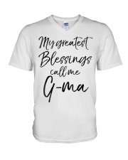 Grandmother My Greatest Blessings Call Me G Ma V-Neck T-Shirt tile