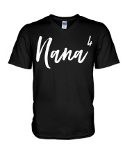 Grandmother Nana Times Four 4 Vintage V-Neck T-Shirt tile