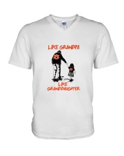 Grandfather Like Granddaughter V-Neck T-Shirt tile