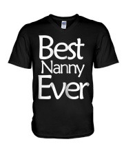 Grandmother Best Nanny Ever Christmas V-Neck T-Shirt tile